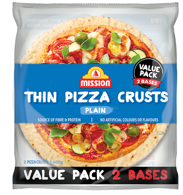 Mission Thin Pizza Crusts Plain Render Logo