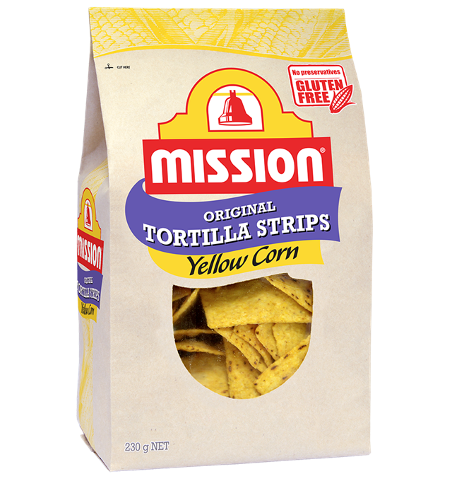 Mission Yellow Corn Tortilla Strips Render Logo