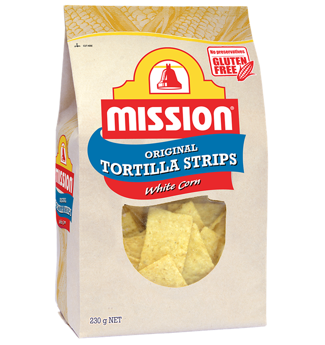 Mission White Corn Tortilla Strips Render Logo