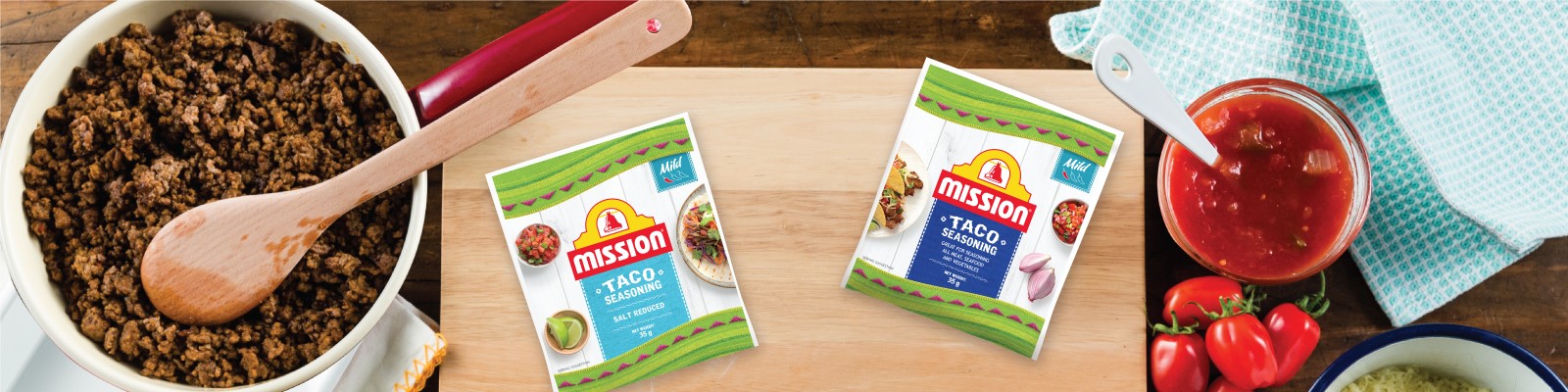Mission Website Banner Products Page Mexican 1600X400px Salsa And Ingredients