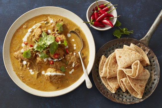 Indian Chicken Coconut Curry with Roti