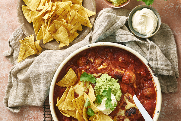 Mexican Meatballs with Corn Chips