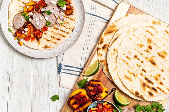 Pork and Peach Wraps