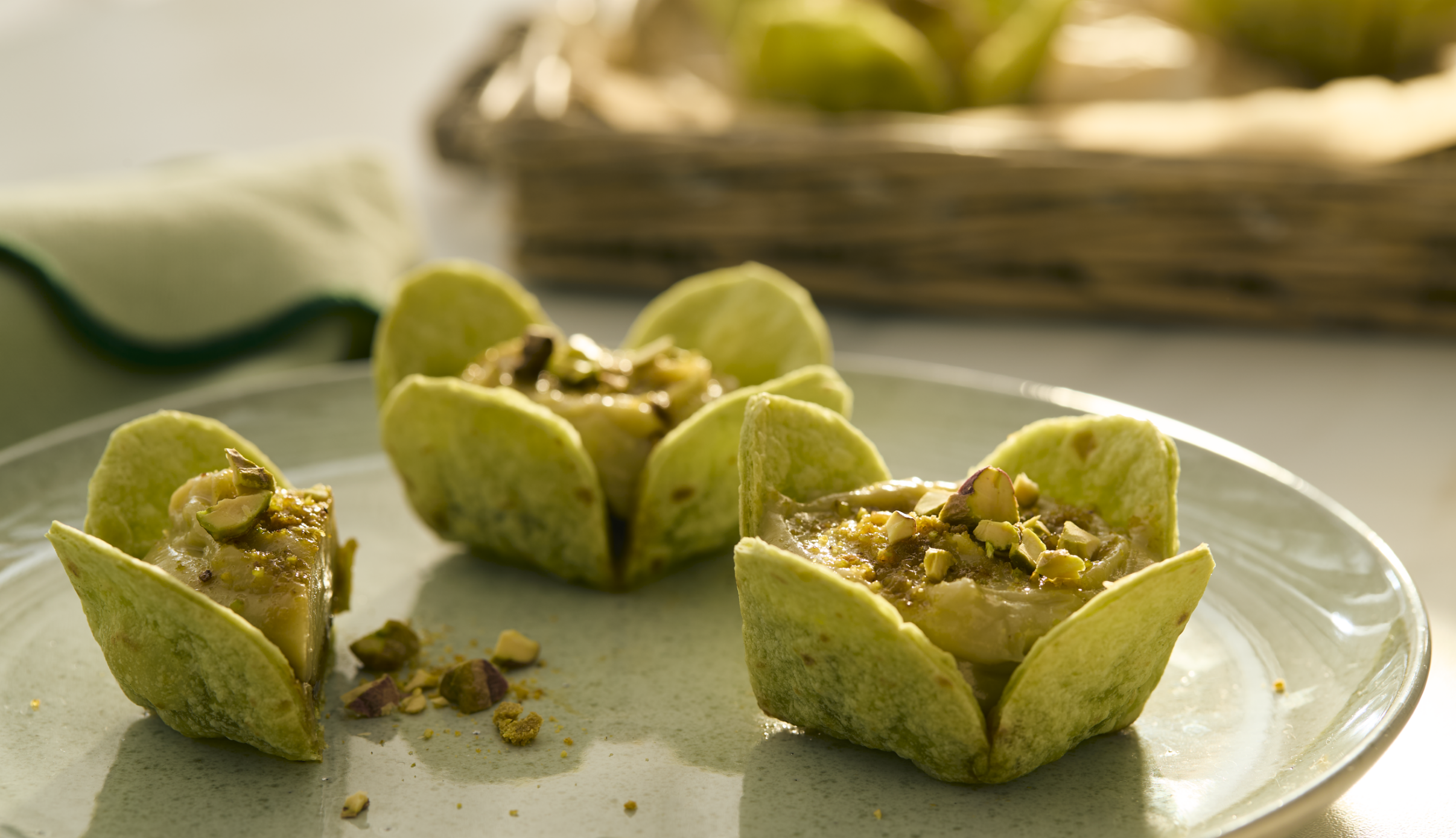 St Patricks Pistachio Clover Tartlets