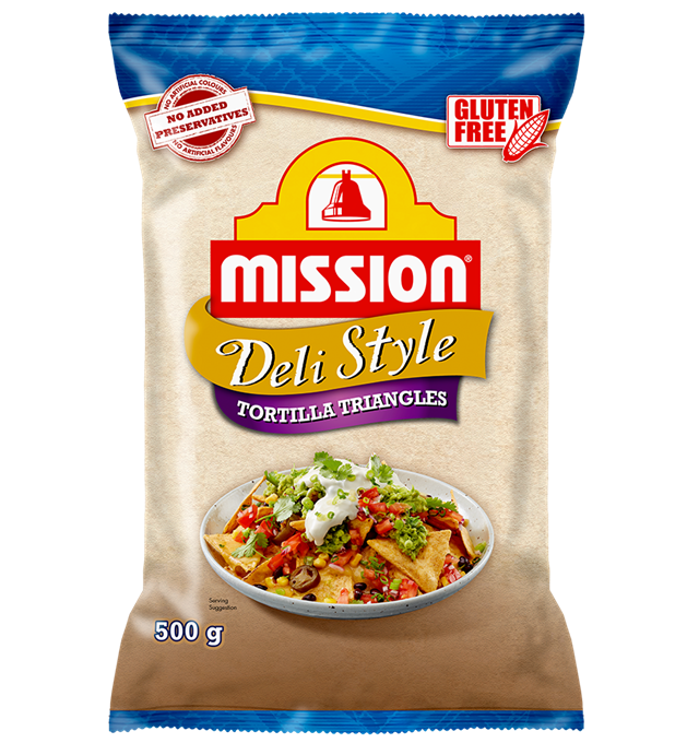 Mission Deli Style Tortilla Triangles Render Logo