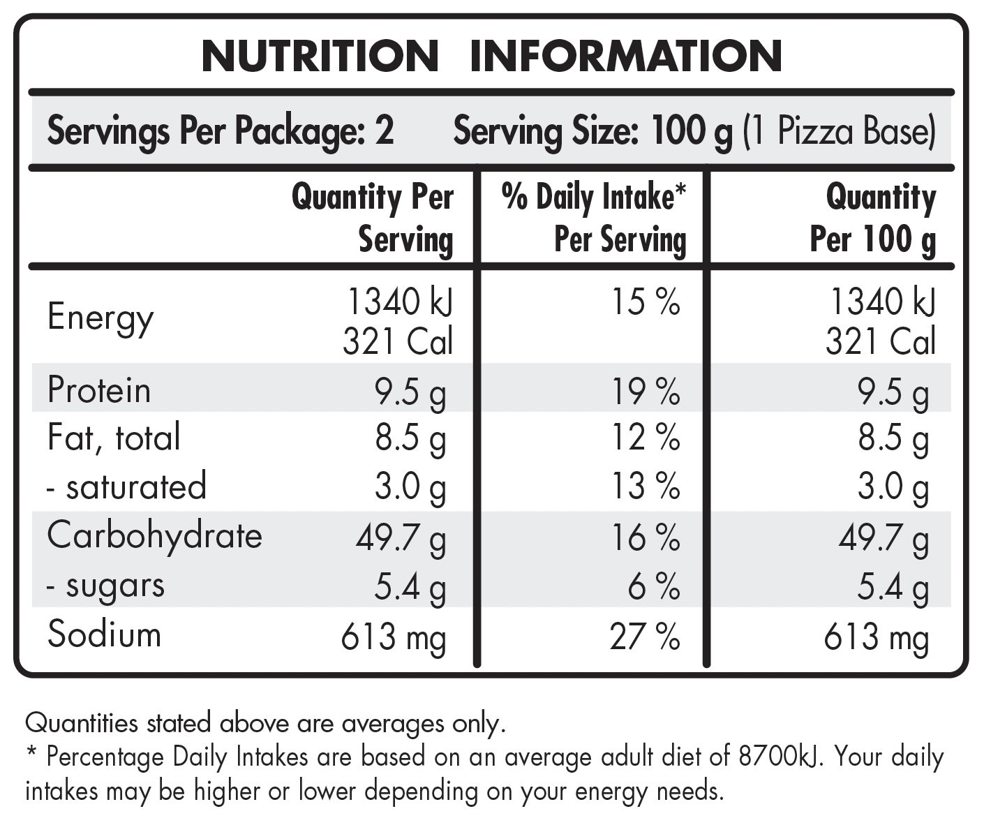Mission Round Pizza Base Garlic & Herb
