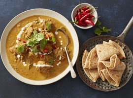 Indian Chicken Coconut Curry with Roti