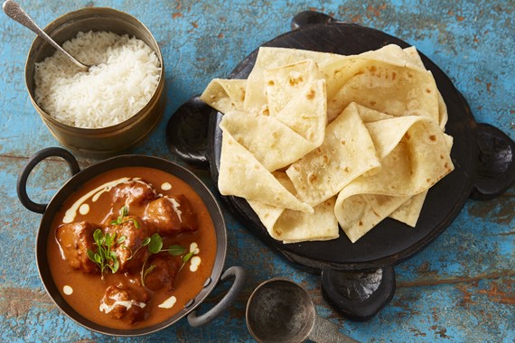Chicken Rice And Roti Butter Chicken with Roti