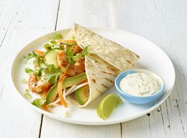 BBQ Chilli Lime Prawn Salad Wraps