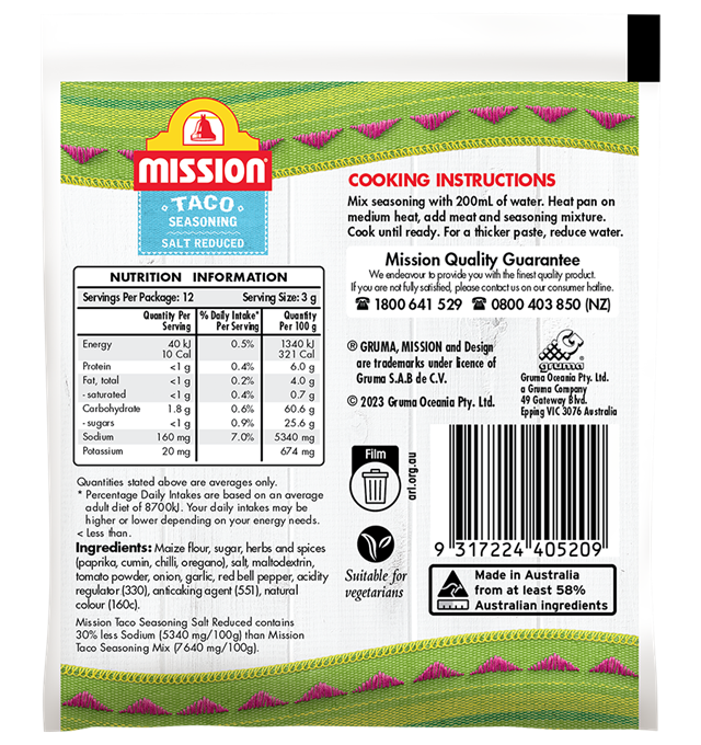 Mission Tacoseasoning Saltreduced Back