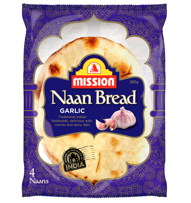 Mission Garlic Naan Bread Render Logo