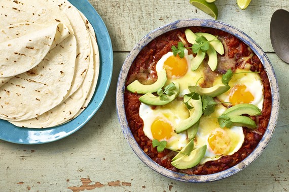 Mexican Chilli Bean Bake with Eggs