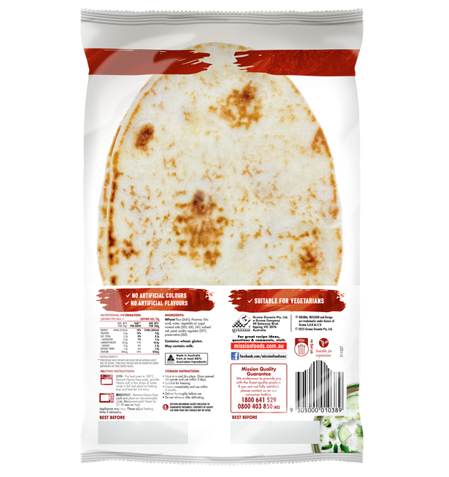 Mission Plain Naan 210G Back