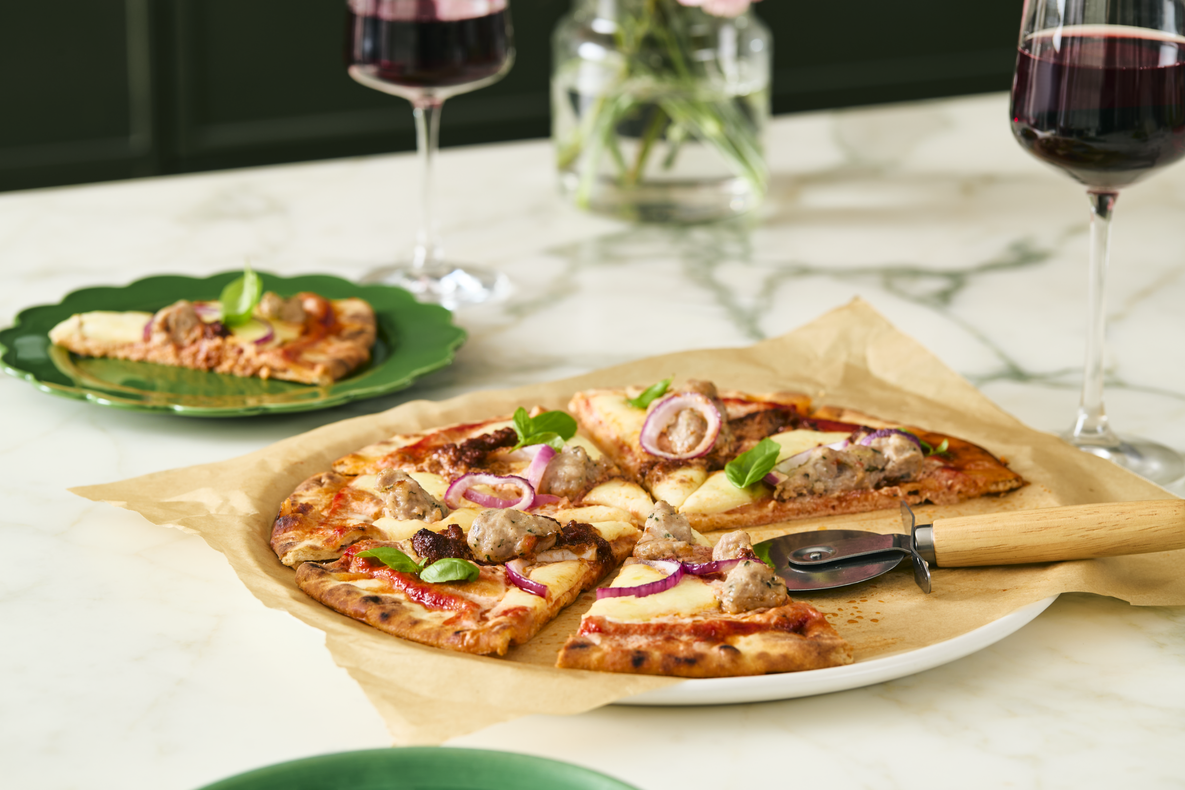 Italian Sausage and Red Pesto Pizza