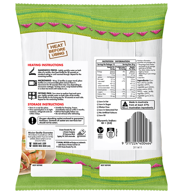 Mission Tortillas White Corn Render Logo Back