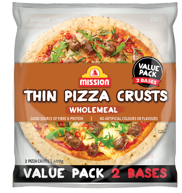 Mission Thin Pizza Crusts Wholemeal Render Logo