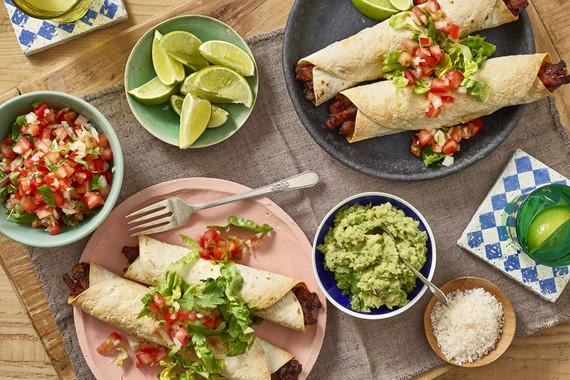 Chicken Flautas with Pico de Gallo & Guacamole