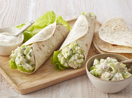 Loaded Chicken & Avocado Low Carb Wraps with Chia Yoghurt dressing